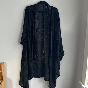 Black burn out velvet cape